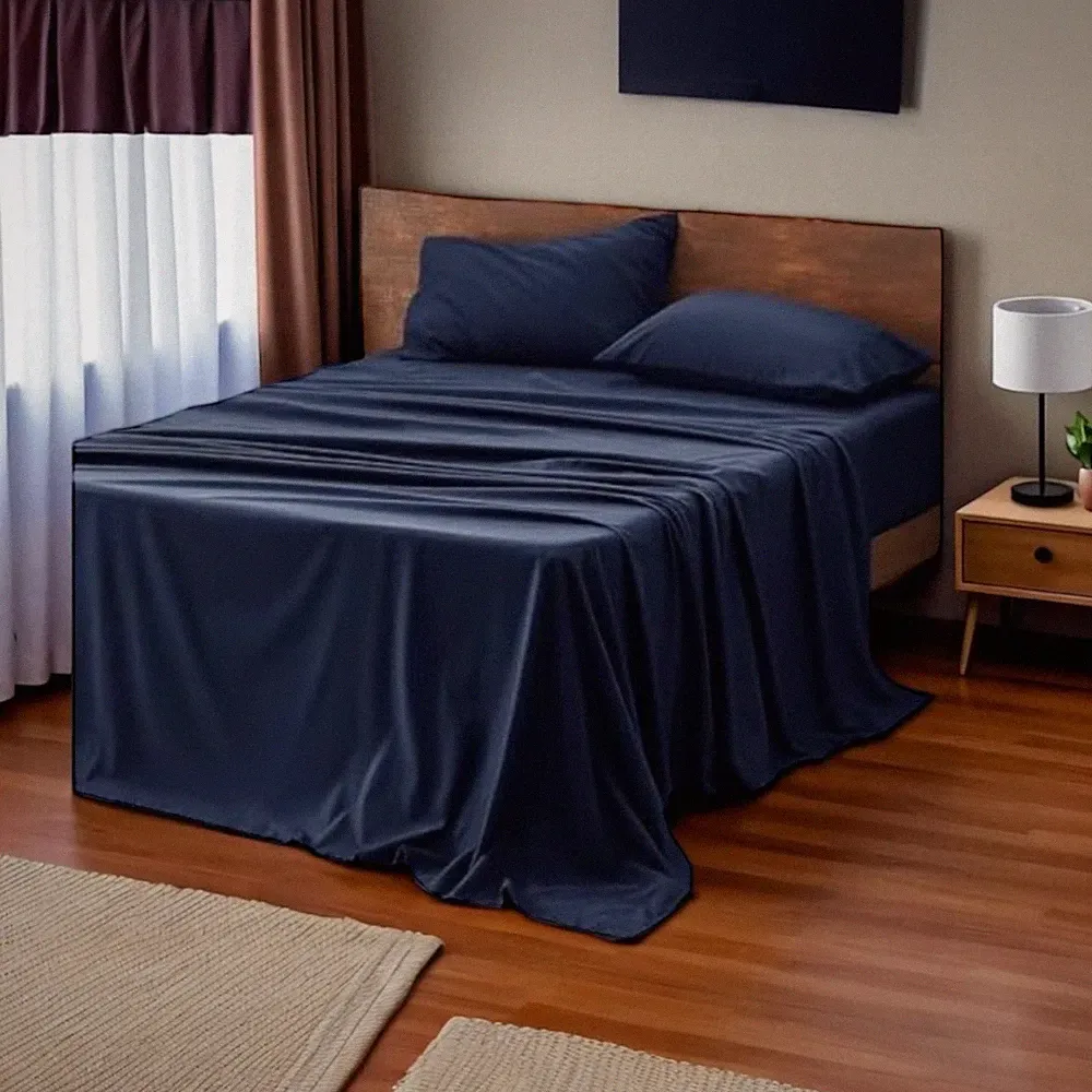 Bedsure 100% Cotton King Sheets Set, Ultra Soft & Comfortable 4 Piece Luxury Bed