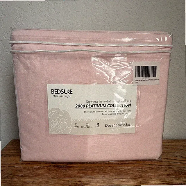 Bedsure 2000 Platinum Collection King Duvet Cover Set Pink NEW