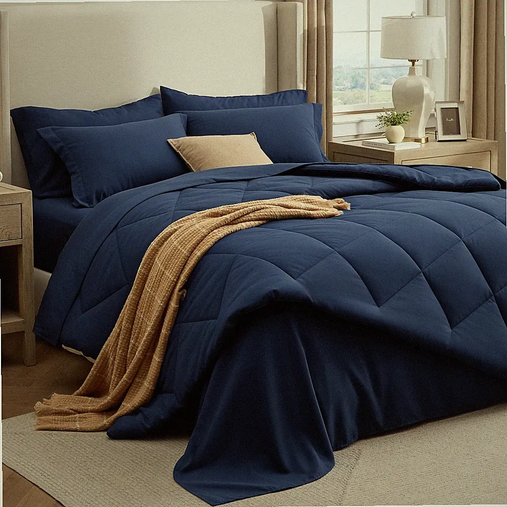 Bedsure 7 Pieces King Comforter Set Premium Series, Hotel Luxury Soft Bed in a