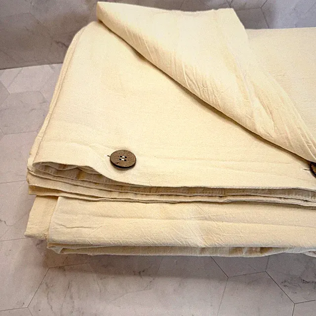 Bedsure Beige King Duvet Cover 100% Cotton Button Closure Minimalist Hygge EUC