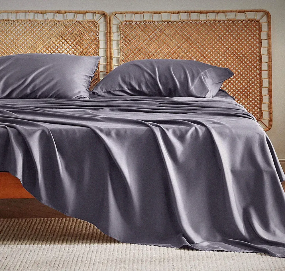 Bedsure California King Sheet Set, Cooling Sheets,Rayon Derived From Bamboo,Grey