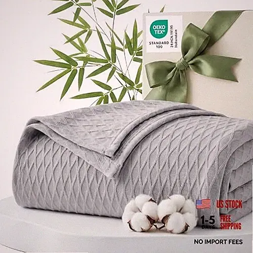 Bedsure Cooling Blanket of Rayon Derived from Bamboo - King (108" x 90") Grey