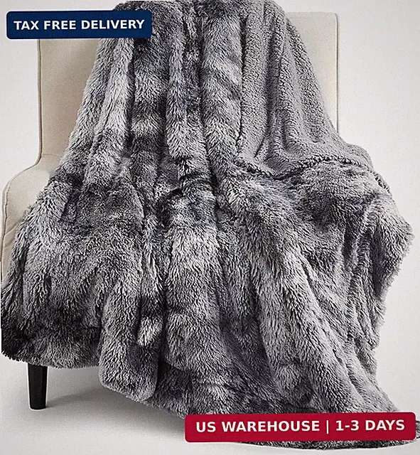 Bedsure GentleSoft Fluffy Fuzzy Faux Fur Throw Blanket for Couch, Soft Sherpa Fl