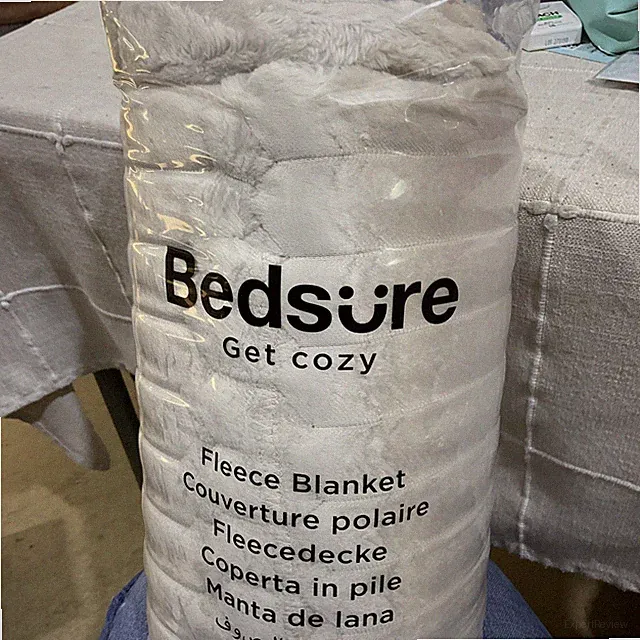 Bedsure Get Cozy Fleece Blanket 108x90in Beige Soft Blanket King