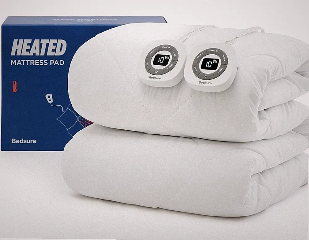 Bedsure Heated Mattress Pad Bed Warmer w/ Memory & Preheat King, 78"x80" NOB