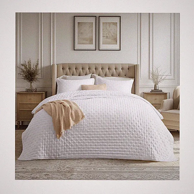 Bedsure King Quilt - Bright White Bedspread King Size & Lightweight Comforter...