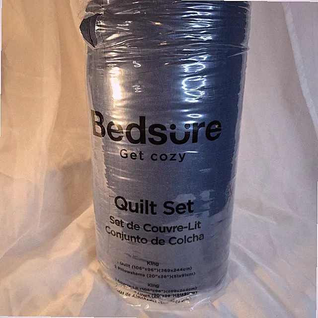 Bedsure King Quilt Set 3-Piece Navy Blue 106x96 Quilt Two 20x36 Shams Lightweigh