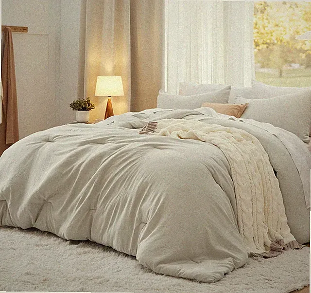 Bedsure King Size Comforter Set - Beige King Comforter Set, Soft Bedding