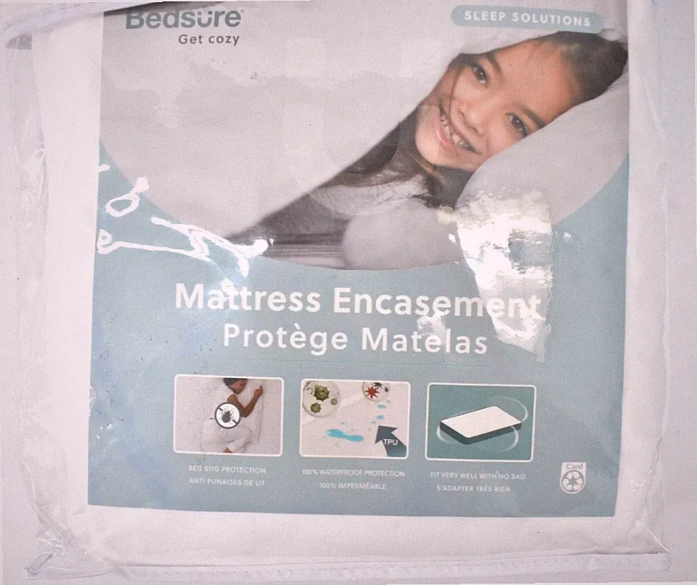 Bedsure Mattress Protector Twin Size Cover White Zippered 12" Deep Bedding