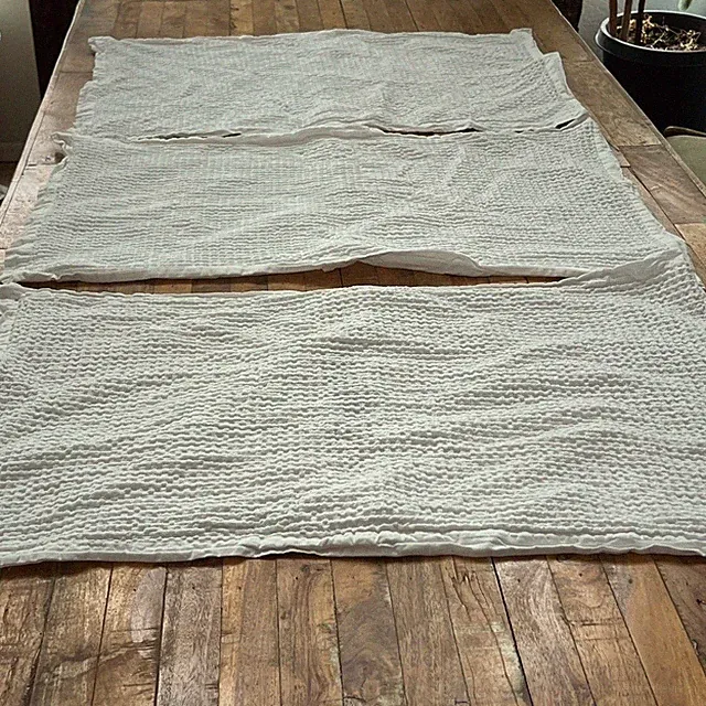 Bedsure Pillow Shams Set of 3 Waffle Pattern 100% Cotton White
