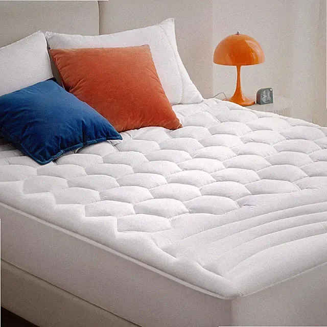 Bedsure Queen Mattress Pad Cover 60x80" Fitted Quilted Topper White