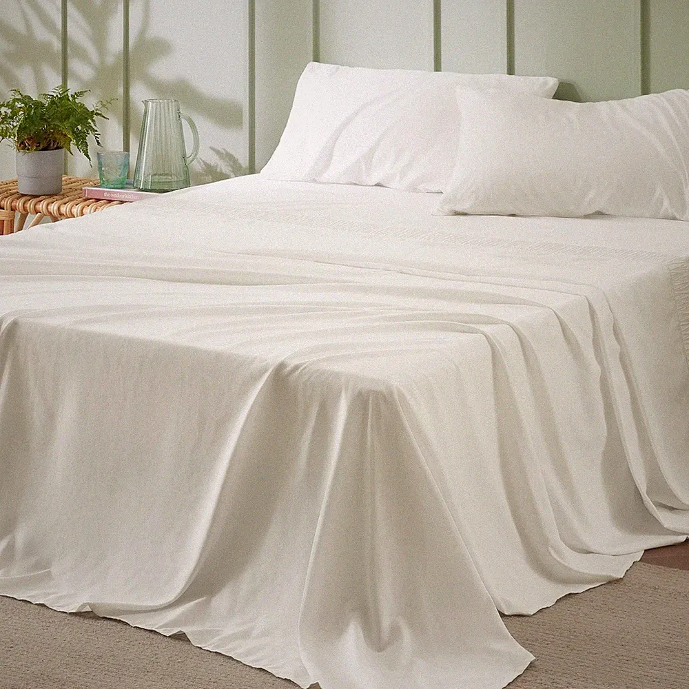 Bedsure Queen Sheet Set - 4 Pieces Soft Size Sheets - Queen, 09 - Ivory