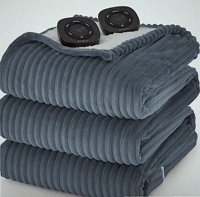 Bedsure Queen Size - Dual Control Heated Electric Blanket 84x90" Grey