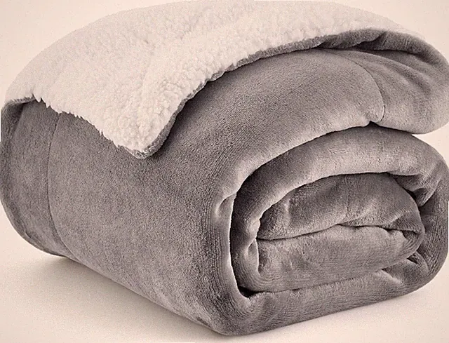 Bedsure Sherpa Fleece Blanket: Winter Warmth, Soft Grey Sofa Throw, 50x60 Inches