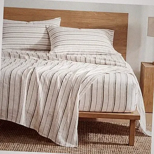 Bedsure Striped Sheets Size - Fits Mattresses Up to 16" King Striped - Beige