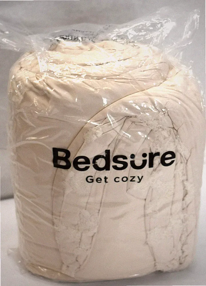 Bedsure Tufted Boho Comforter Set Elegant Embroidery EJ 90" x 90" Beige Bedding