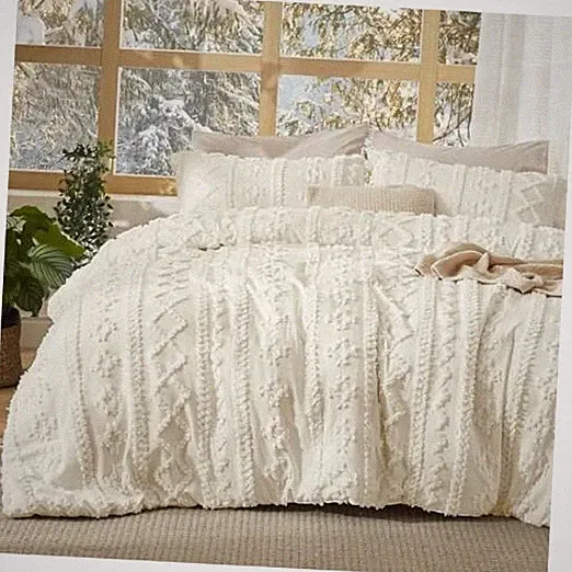 Bedsure Tufted Boho Comforter Set Size - Ivory Boho King 11 - Ivory - Elegant