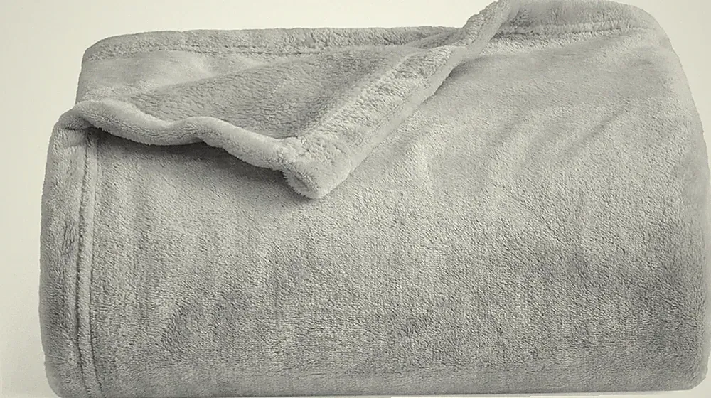 Bedsure Twin XL Fleece Blanket Dorm Bedding - Twin XL (66" x 90"), Light Grey