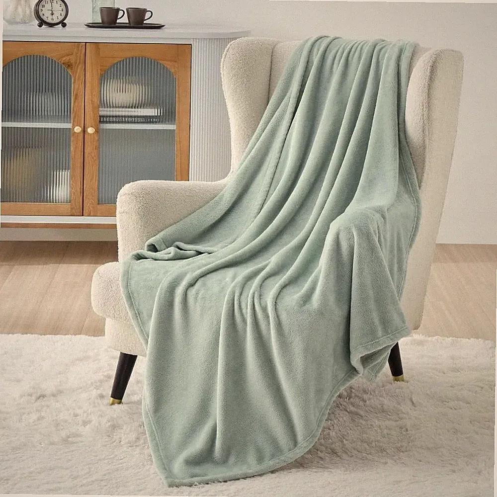 Bedsure Twin XL Fleece Blanket Dorm Bedding - Twin XL (66" x 90"), Sage Green