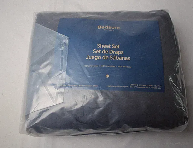 Bedsure Unisex Adults Flat, Fitted, & Pillowcase Sheet Set AP2 Gray King Size