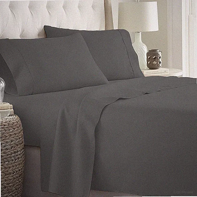 Complete Bedding 1000 TC OR 1200 TC 100% Cotton Gray Solid Select Item