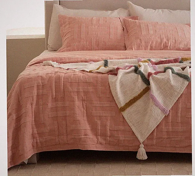 Double Stitch by Bedsure Quilt Comforter Set Cotton Quilt King/Shams Description