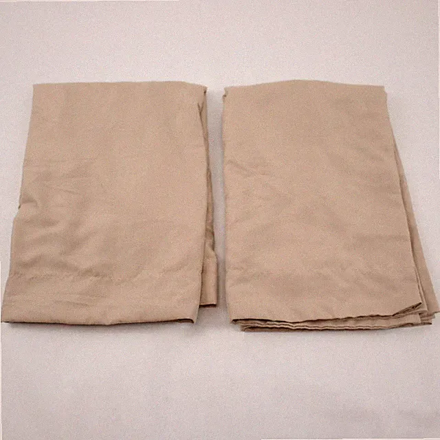 Lot Of 2 Bedsure Matching Solid Beige 100% Polyester Standard Pillowcase/Shams