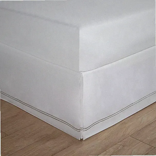 Luxury Hotel Baratta Stitch Embroidered Full Bed Skirt Size Full