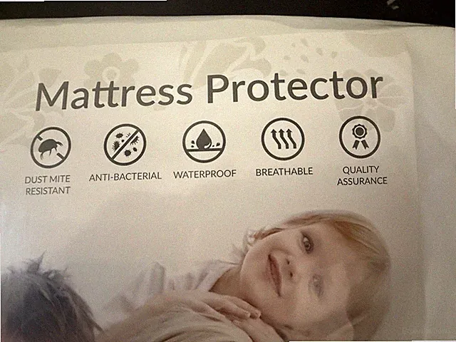 Mattress Protector Anti Bacterial Breathable Twin Size White Quilted