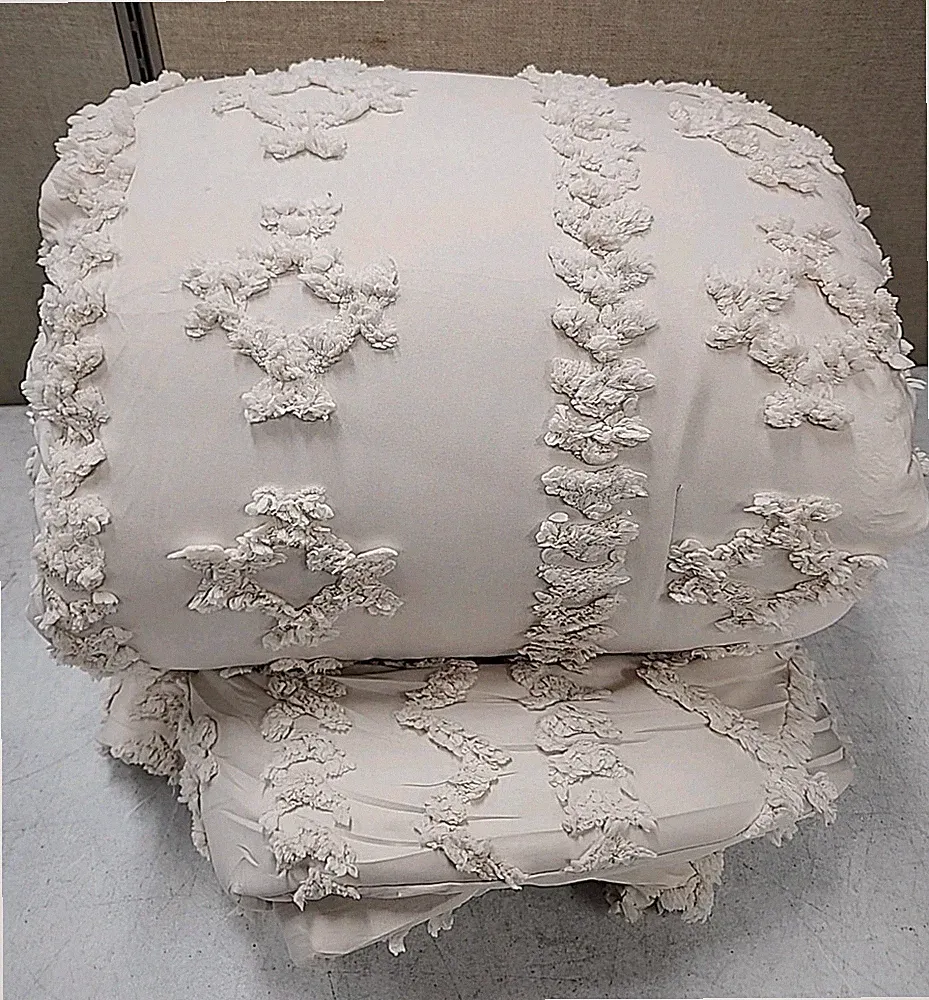 NEW Bedsure Tufted Boho Comforter Set KING - Beige 3 Pcs Set