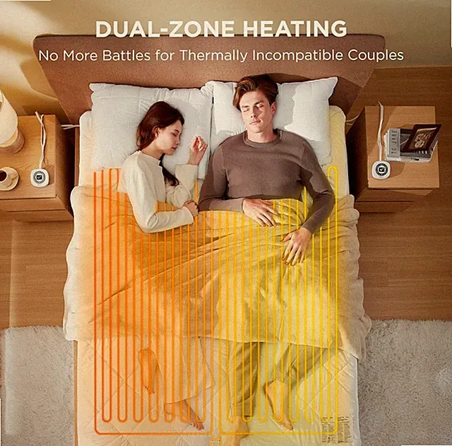 Premium Dual Zone Heating Mattress Pad Bed w/ Memory, 12 hr, Deep King, 78"x80"