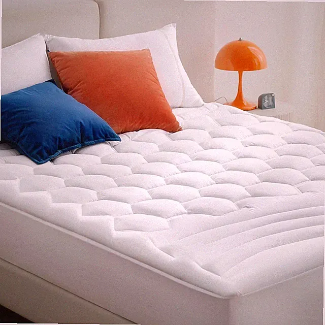 Twin Mattress Pad Cover - Quilted Fitted Mattress Topper Protector w Deep Pocket